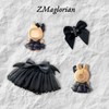 ZMaglorian Dress and Bow for Plush Toy, Black Witch Costume