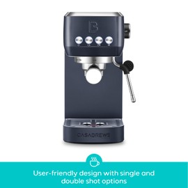 CASABREWS 3700 Essential Espresso Machine 20 Bar, Stainless steel Coffee Maker with Milk Frother, Espresso Coffee Machine for Cappuccino, Latte, 43.9oz Water Tank, Gift for Her, Sapphire Blue
