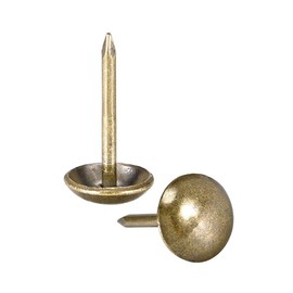 sourcing map Upholstery Nails Tacks 9mm Dia 17mm Height Retro Round Thumb Push Pins Bronze Tone for Furniture Sofa Headboards, 100 Pcs