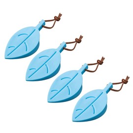 Set of 4 Leaf Shaped Stopper Recon Door Stopper, Door Pinching Prevention Card, Fall Prevention, Door Holder, Suitable for Entryways and Indoors (Blue)