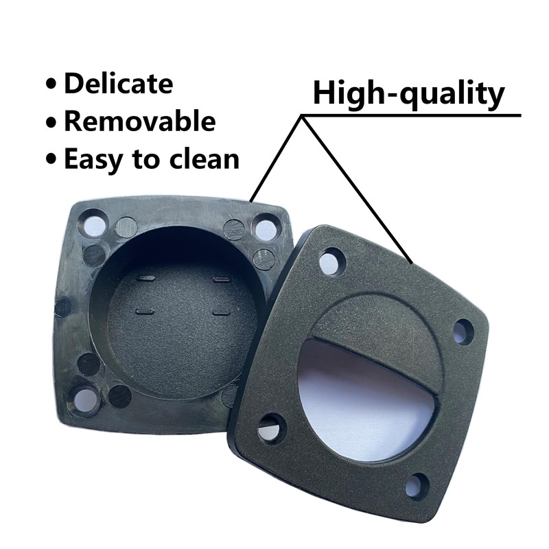 LEQMG Black Nylon Flush Pull Recessed Sliding Door Handle Square