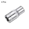 Sourcingmap 4 Pcs 1/4-Inch Drive 6mm 6-Point Shallow Socket, Metric,