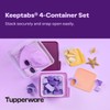 Tupperware Keeptabs 4-Container Stacking Food Storage Set, Multi Color Lids,