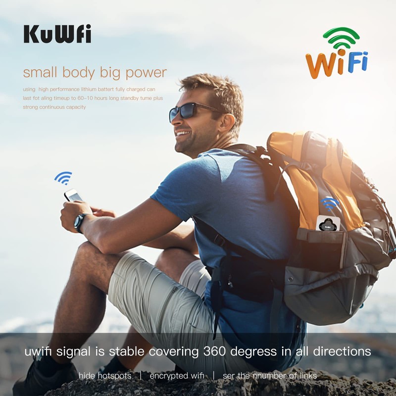 KuWFi 4G LTE Portable Wireless WiFi Router Mobile Hotspot Pocket