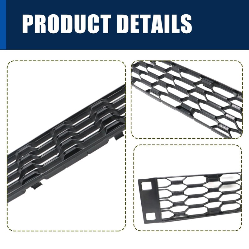 FZJDSD Black Front Bumper Cover Lower Grille Insert Trim ML3Z-17B968-AF