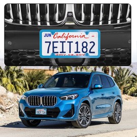 LivTee 4 Holes Stainless Steel License Plate Frames, 2 PCS Car Licence Plate Covers, Automotive Exterior Accessories Slim Design with Bolts Washer Caps for US Vehicles, Blue