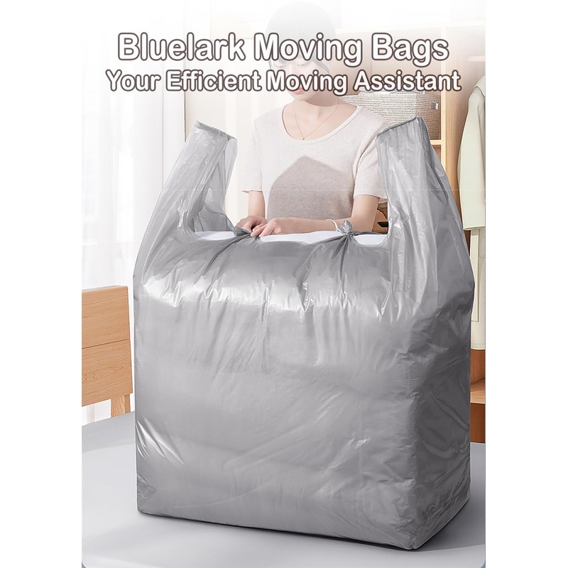 Bluelark Two Sizes Plastic T-Shirt Bags with Handles (13-Pack: 6