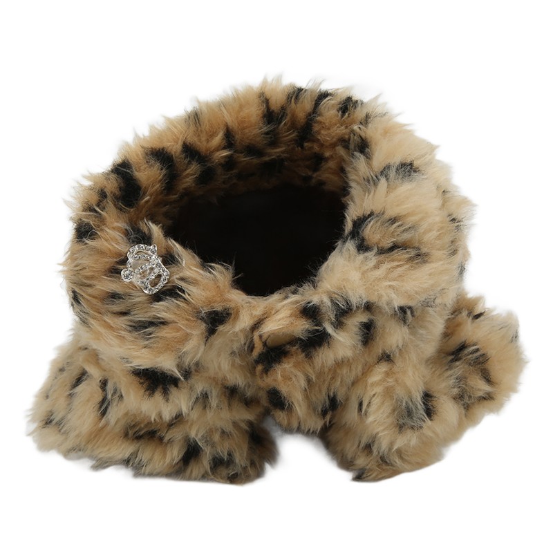 Pet Leopard Print Cloak Cute Retro Stylish Puppy Plush Jacket