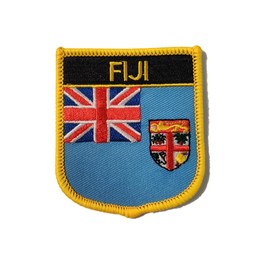 Tasmiraff 2Pcs Fiji Flag Patch Embroidered Applique Patch for Backpacks Shoes Hat Iron On Sew On 1Pcs Rectangle and 1Pcs Shield