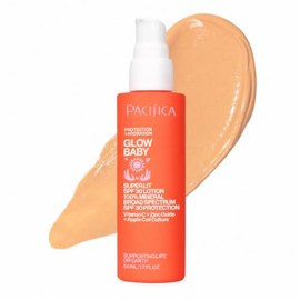 Glow Baby Super Lit SPF 30 Lotion, Broad Spectrum Sunscreen UVA/UVB Protection, Tinted Moisturizer, 100% Mineral SPF, No White Cast, Zinc Oxide, For A