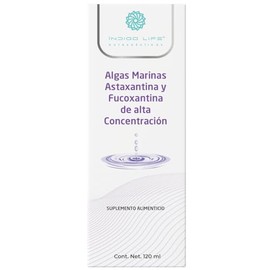 INDIGO LIFE NUTRACEUTICOS Algas Marinas Astaxantina y Fucoxantina de Alta Concentracion 120 ml