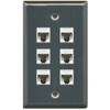 RiteAV 1 Gang 6 Port Cat5e Ethernet Wall Plate -