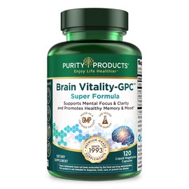 Purity Products Brain Vitality-GPC Super Formula Acetyl L-Carnitine HCI + Alpha GPC + Phosphatidlyserine - Supports Normal Concentration and Mental Clarity - 120 Caps