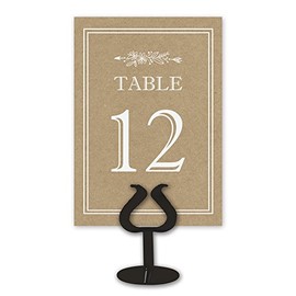 Kraft Table Card Numbers For Wedding Reception - Double Sided - 1-25
