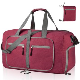 Dimayar 65L Travel Duffle Bag - Foldable Duffel Bag with Shoes Compartment - Overnight Bags Waterproof & Tear Resistant(65L)