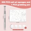 200PCS Soft Nail Sponges with 1PCS Grabbing Pen for Ombre