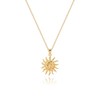 GZJOGO Sun Pendant Necklace for Women, 14K Gold Plated Dainty