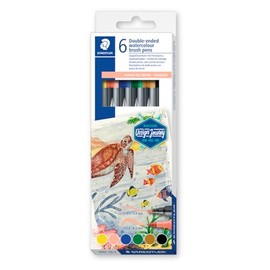 STAEDTLER 3001 C6-2 Design Journey Watercolour Brush Pens - Around the World Series - Australia (Pack of 6 Assorted Colours)