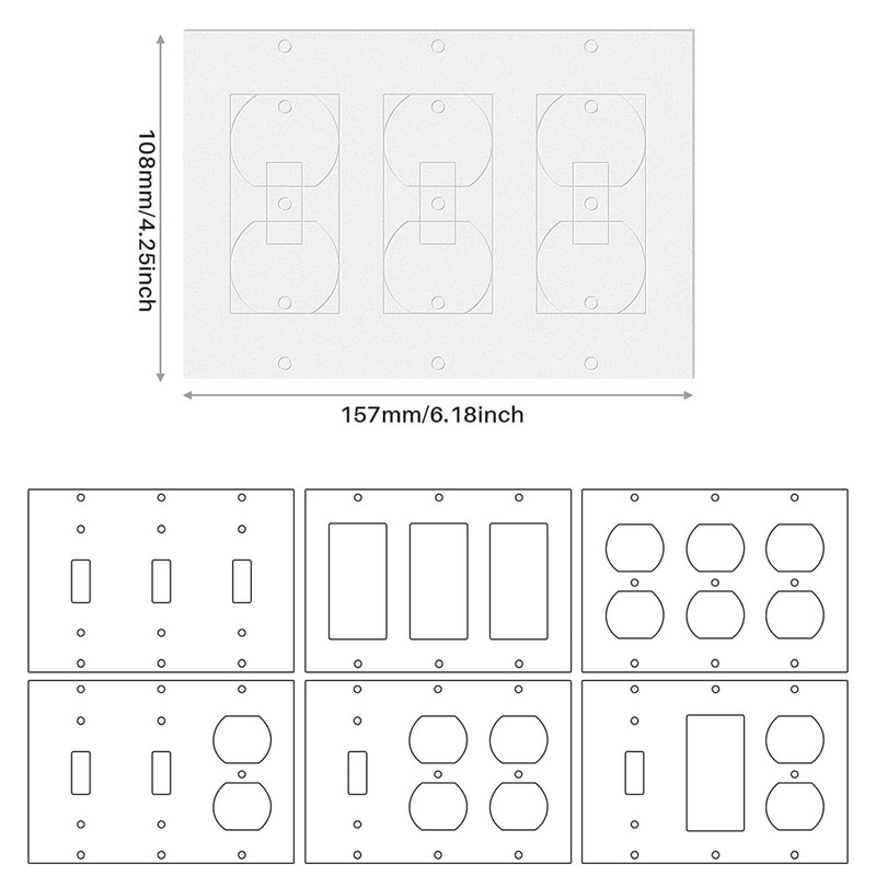 55Pcs Wall Plate Insulation Gasket, White Outlet Insulation Foam Replacement