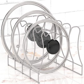Simple Houseware Kitchen Pot Lid Rack Holder Organizer, Silver