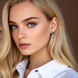 925 Sterling Silver Fish Drop Earrings for Women Blue Dangle with Cubic Zirconia Beach and Summer Earrings Tropical Style Ocean Jewelry