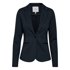 ICHI IHKATE BL Women's Blazer, Short Stretch Jacket, One-Button, with Lapel Collar, Total Eclipse (14044)