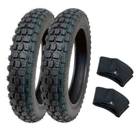 MMG Tire Set of 2 Knobby Tires 3.00-12 with Inner Tubes - Front or Rear Trail Off Road Dirt Bike Motocross Pit
