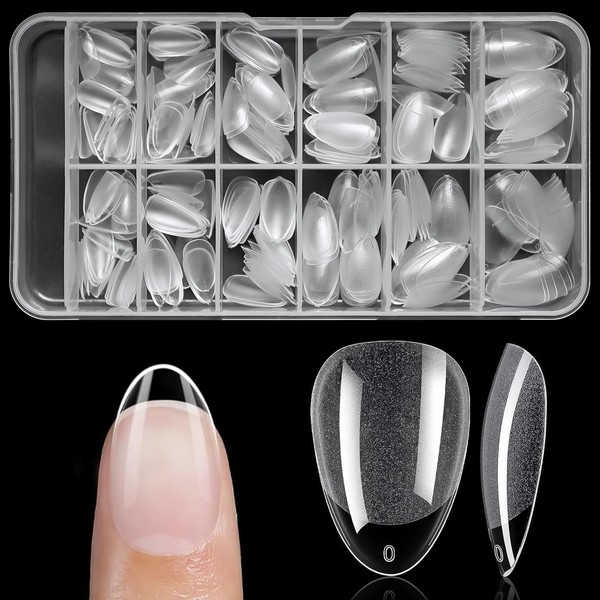 AddFavor Short Almond Gel Nail Tips, 240pcs Acrylic Nail Tips