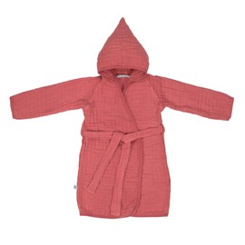 Lässig Muslin 1312013611-18 Bathrobe Rosewood, 12-18 Months, Pink, 240 g