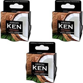 Areon Ken Lufterfrischer Dose Kokosnuss Auto Duft Autoduft Duftdose Wohnung Erfrischer 3D Set ( Coconut Pack x 3 )