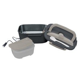 NERTHUS FIH 810 Lunch Box 2-in-1 Electric Lunch Box for Work and Car/Truck, 220 V & 12 V, Stainless Steel 18/8, Grey, 450 ml - 60 ml (FIH 810)