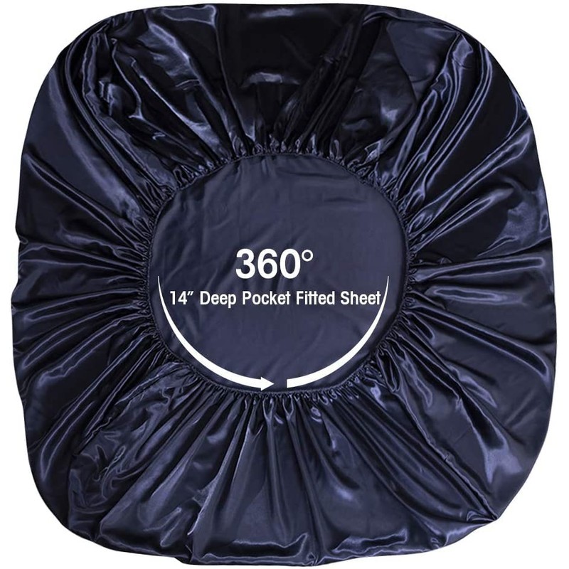 Silky Satin Fitted Sheet Only Classic Luxury Silky Soft Bed