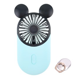 DecoLife Cute Handheld Mini USB Fan, Rechargeable Portable Fan, 3 Adjustable Speeds and Wearable Accessories, Pocket Size for Indoor Or Outdoor Activities (Blue)