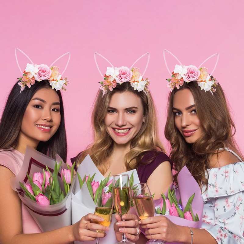 JazSwirl Bunny Ears Headband, Easter Headband for Women, Bunny Ear