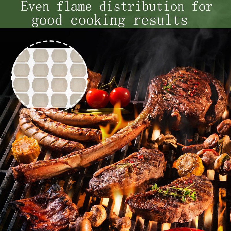 Leship Ceramic Briquettes Replacement for Turbo, Nexgrill Gas Grills, Gas