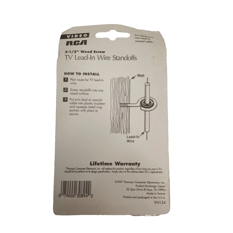 RCA VH124 Silver Black Indoor VHF/UHF/FM Antenna Standouts 4 in