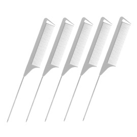 Baluue 5pcs Hair Tools Set Teasing Combs for Hair Dyeing Long Rat Tail Combs for Precision Styling for Stylists for Highlighting and Sectioning