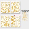 Vicor Christmas Window Decorations,4 Sheets Reusable Xmas Window Stickers,Gold Christmas