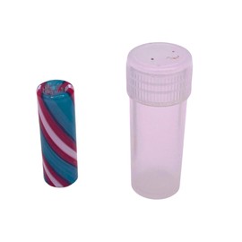 Rolling Station LTD Reusable Twisted Glass Filter Tip ?C Barber Shop ?C 10mm x 30mm ?C 7-Hole Design ?C Teal, Red & White Swirl ?C Easy-Clean Reusable Mouthpiece ?C Handcrafted Glass Tip (1 Pc) Multicoloured