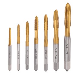Saipor 7pcs Spiral Point Thread Tap Set, M2 - M6 Metric Thread Screw Taps, HSS Machine Screw Tap Drill Set, Screw Tapping Threading Tools