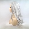 SERENEWIG 26 Inch Silver Gray Synthetic Lace Front Wigs for