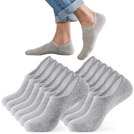 Calcetin Invisible Mujer y Hombre, 12 Pares Calcetas Cortas de Malla Transpirable, No Show Socks, Calcetines Deportivas que Absorben la Humedad Verano, Tines Cortos Bajo Antideslizantes de Silicona