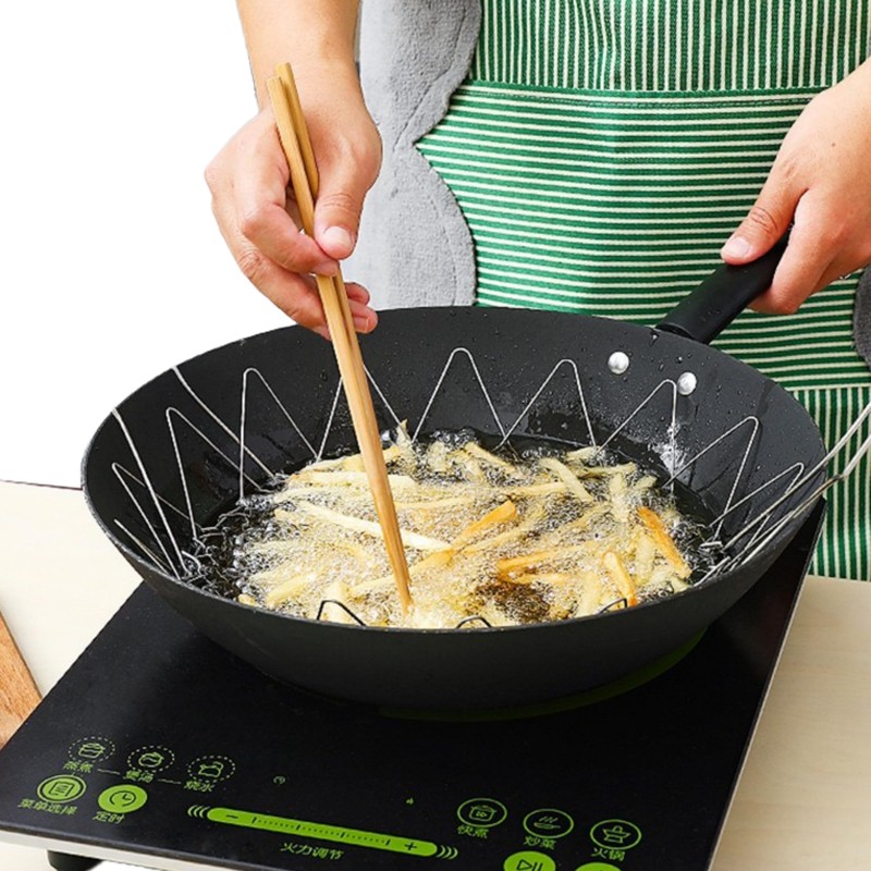 Foldable Stainless Steel Steam Fry Cooking Mesh Strainer – Versatile