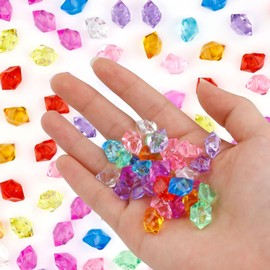 HERKINDNESS Diamond Decoration, Pack of 1000 Acrylic Diamonds, Coloured Decorative Stones, Colourful Gemstones, Small, for Vase Decoration, Aquarium Decoration, Party Decoration