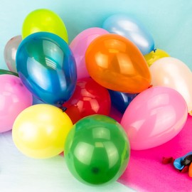 Hygloss Products Small 5" Latex Balloons - Assorted Colors - Party Decorations, Birthdays, Holidays And More - 50 pack