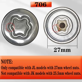 JEUCLEL JL 706 for 27mm Nuts, Wheel Locking Nut Key for Jeep (JL) Dodge, Wheel Lock Nut Socket Adapter Wheel Anti-Theft Lug Nut Removal Tool, Anti-Theft Screw Remover