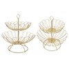 2 Tier Fruit Bowl Modern Nordic Design Geometric Detachable Gold