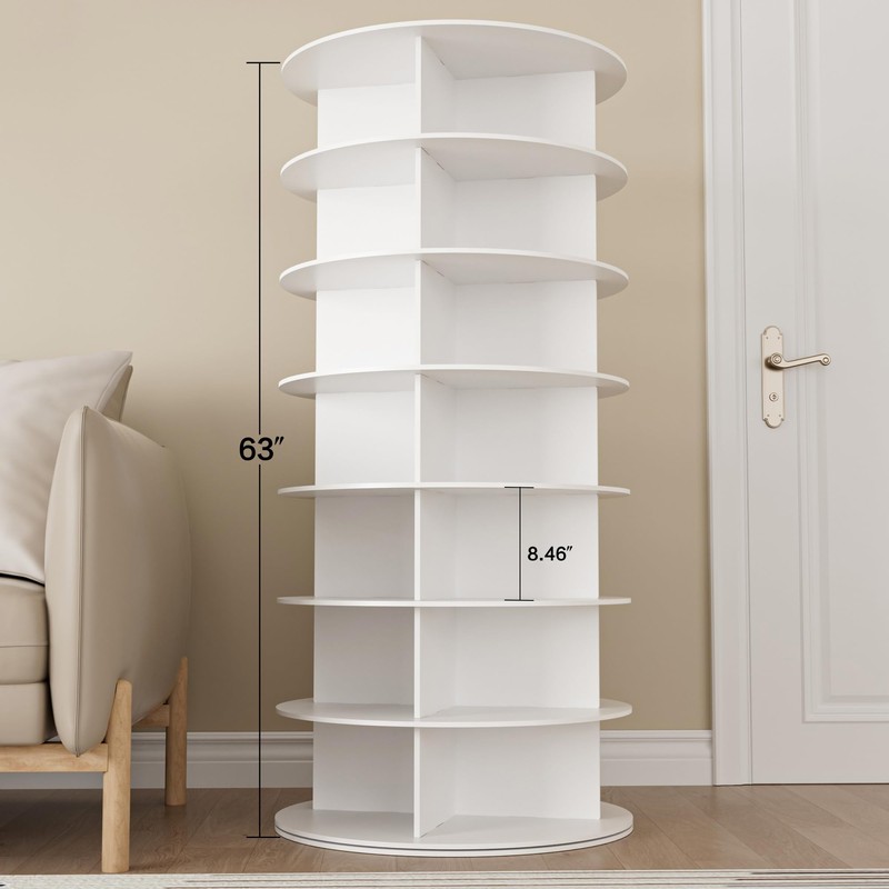 MAGIC UNION Rotating Shoe Rack Tower 7 Tier Organizer, Vertical