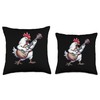 Serama Chicken Playing The Guitar Throw Pillow