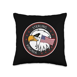 America Eagle Sterling Design mb. Sterling VA Virginia Throw Pillow, 16x16, Multicolor